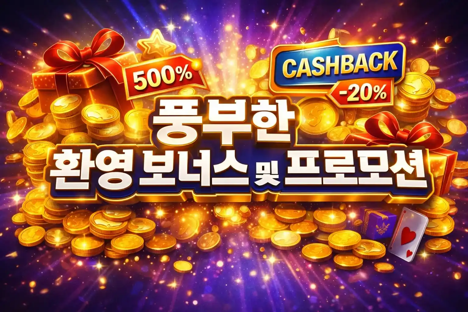 풍부한 환영 보너스 및 프로모션